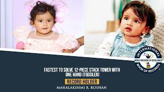 FASTEST TO SOLVE 12-PIECE STACK TOWER WITH ONE HAND (TODDLER)