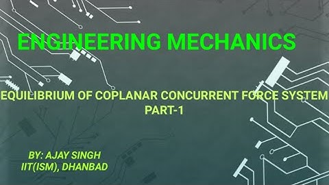 L1||Engineering Mechanics||Equilibrium of coplanar concurrent force system||by Ajay Singh||Part1