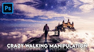 how to make photo manipulation in photoshop - Walking in the Clouds - Photo manipulation tutorials