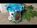 Blue Flower Fairy House