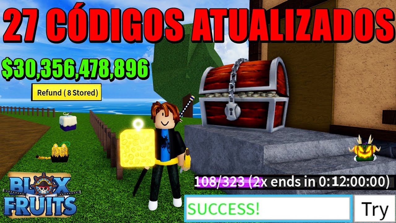 TODOS OS 27 CÓDIGOS SECRETOS DE EXP E RESET STATUS DO BLOX BLOX FRUITS 