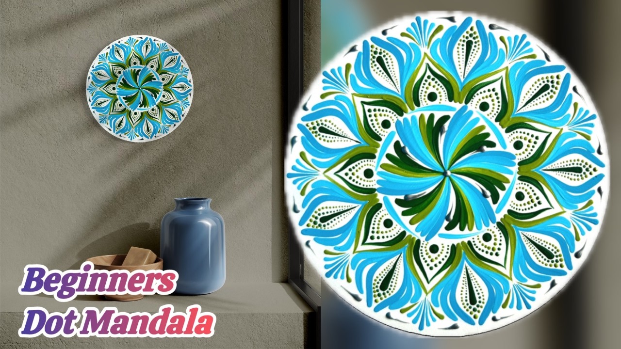 EASY Dot Mandala Painting for BEGINNERS!