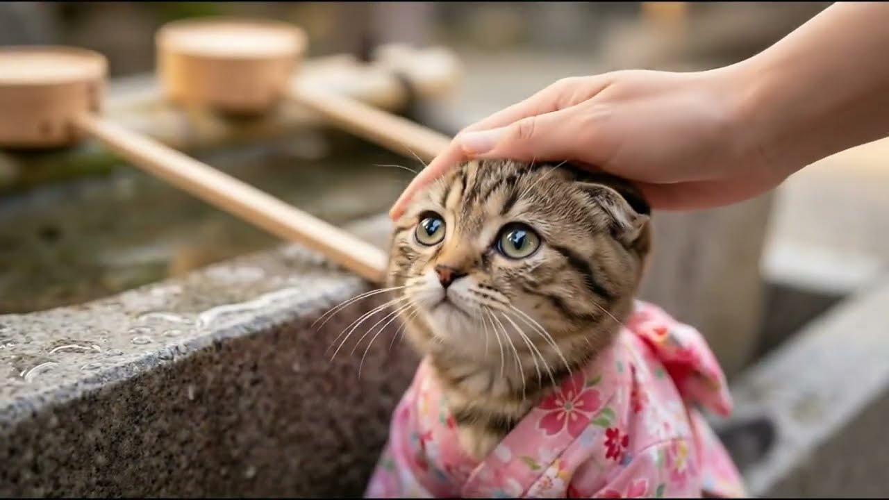 【犬と猫の日常】子猫ハナと子犬ムギの初詣
