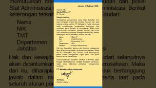 Contoh Surat Kenaikan Jabatan Karyawan #shorts