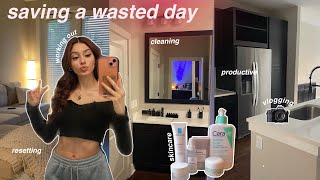 saving a wasted day | resetting, working out, being productive, skincare,