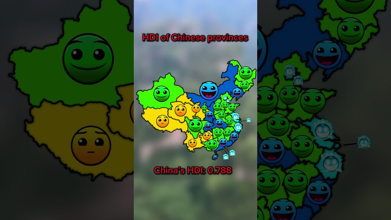 HDI of Chinese provinces #arabians #history #geography #map #china #mapping #world #economy #tibet