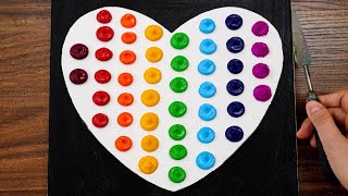 Simple Heart Acrylic Painting From Rainbow Dots｜Art ASMR｜How To Painting For Beginners (1292)