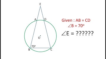 AB and CD are equal chords of a circle. They are extended to meet at point E. Find angle E.