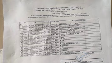 SRTMU B.Ed. Date-Sheet 2023 (1st & 2nd Semester)