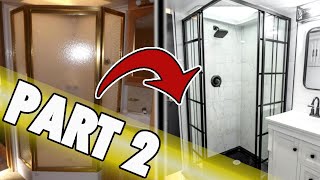 PART 2  How to Remodel Your RV Shower to Look Like THIS! || Plumbing and Drain Pipes