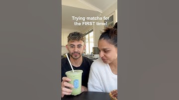 We tried MATCHA for the first time guys! 👀 have u had it before? n if so, did u like it!? #matcha