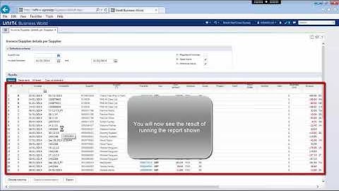 Agresso Management Reports Invoice Supplier details per Supplier