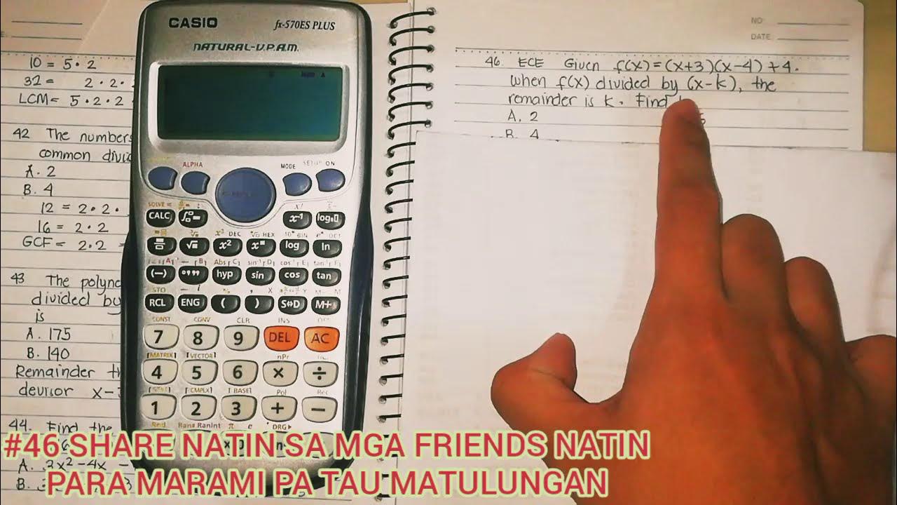 46 REMAINDER THEOREM CALCULATOR TECHNIQUE TAGALOG YouTube