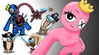 Blue Defends Pink Against Pirates - Rainbow Friends & Fnf Vs Among Us Animation Roblox