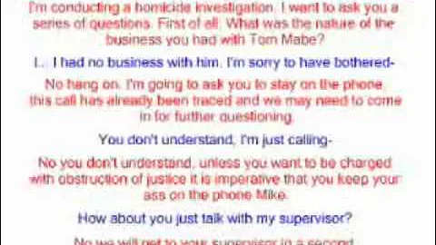 The Murder Scene Call Tom Mabe