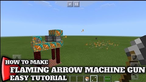 MINECRAFT:HOW TO MAKE FLAMING ARROW MACHINE GUN EASY TUTORIAL