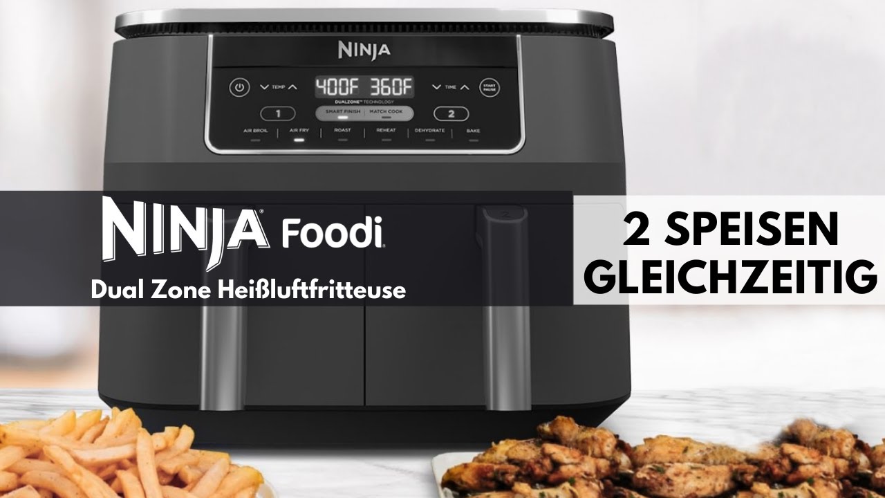 Ninja Foodi Flex Friteuse sans huile, double zone et séparateur amovible,  grande capacité 10,4 L, 7-en-1, cuisson, pièces amovibles antiadhésives  lavables au lave-vaisselle, noir AF500EU : : Jeux vidéo