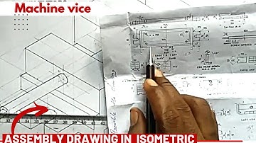 technical drawing ( assembly drawing) machine vice