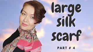 How to style a large silk scarf. 3 MORE  ways to wear your big square scarf. by How to tie a scarf 4,645 views 2 years ago 3 minutes, 14 seconds
