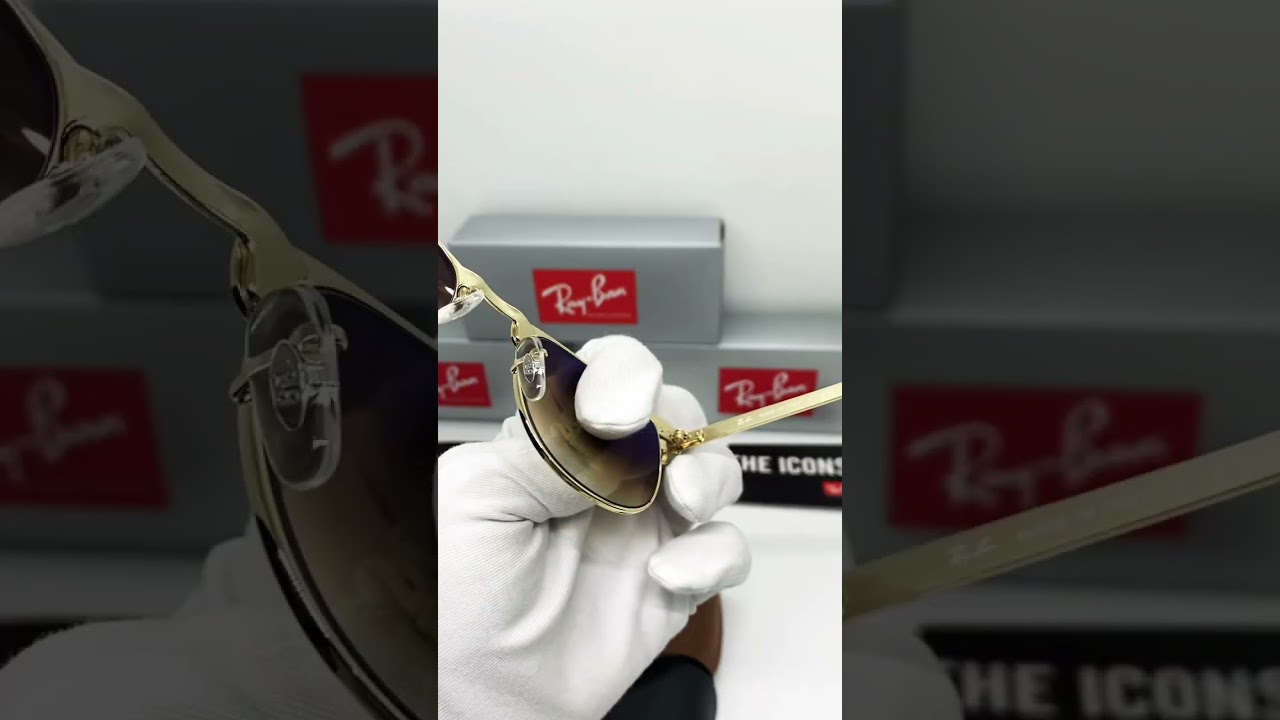 Солнцезащитные очки Ray Ban Clubmaster 3716 9008/51(золото-коричневые и линзы коричневый градиент)