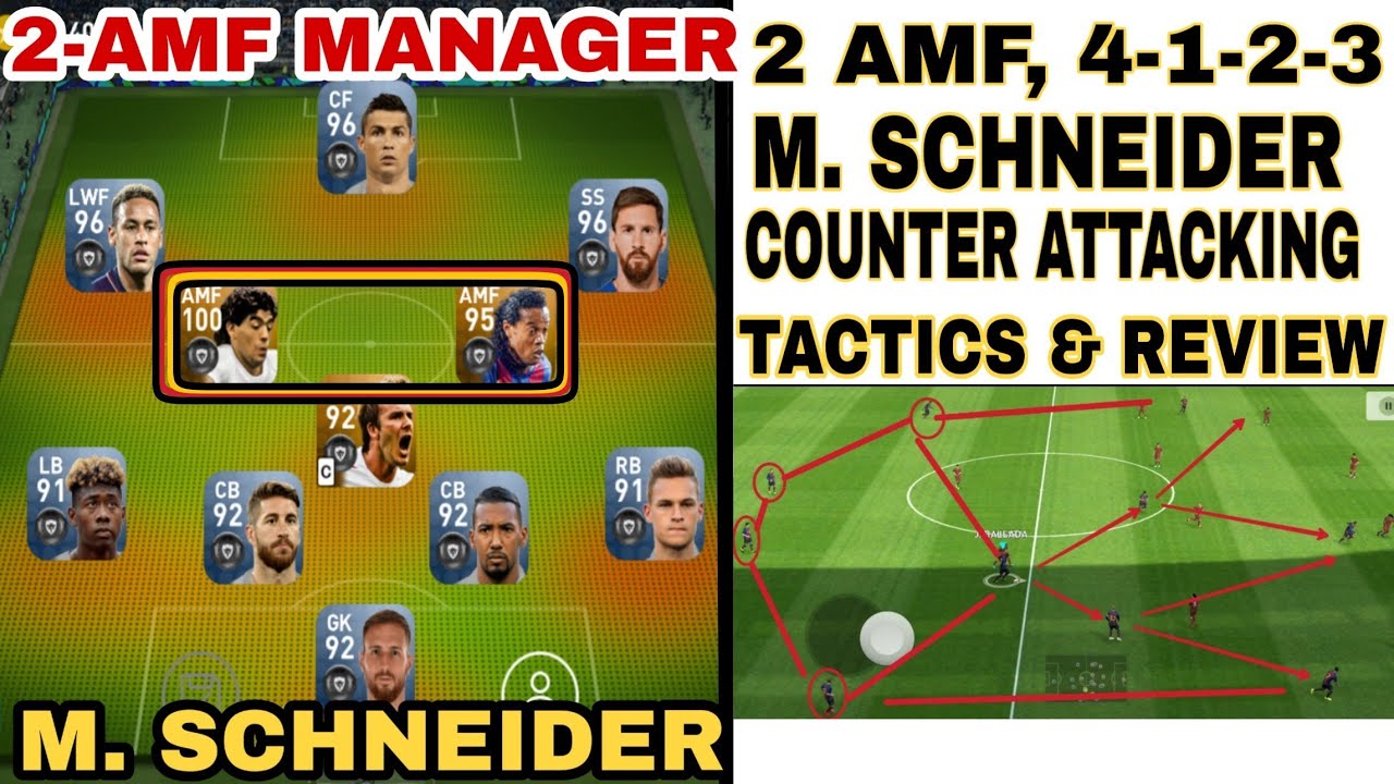2 Amf Manager 4 1 2 3 M Schneider Review Tactics Explained Pes 19 Mobile Youtube
