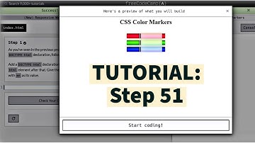 freeCodeCamp | Learn CSS color markers: step 51