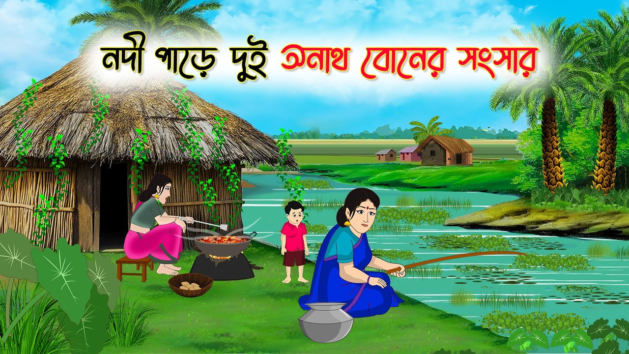 নদী পাড়ে দুই অনাথ বোনের সংসার | Bangla Moral Story | Bangla Cartoon | Rupkothar Golpo