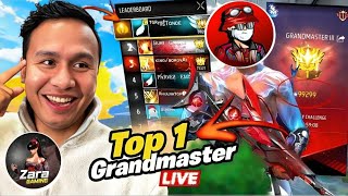 Dominating Top 1 Grandmaster V Badge Lobby ❤ RG ZARA GAMING  Freefire Live Stream,,.#freefire #live