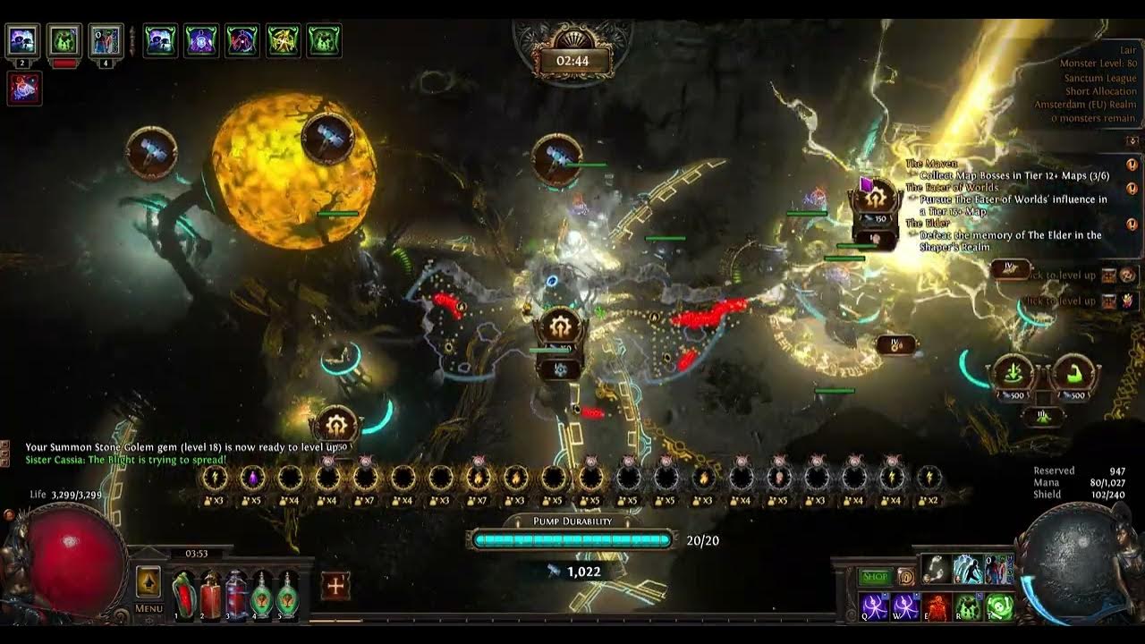 Path of Exile 3.20 Quill Rain Hex Bloom BAMA 750mil exp/h in Blighted