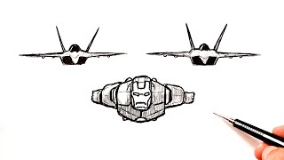 How to draw a Iron man vs Fighter jets | Drawing tutorial