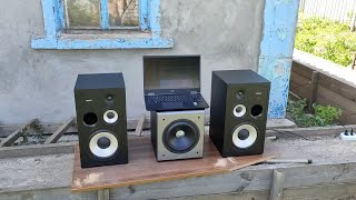 edifier r2850db + t5, they play music on the street