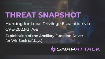Hunting for Local Privilege Escalation via CVE-2023-21768 | Threat SnapShot
