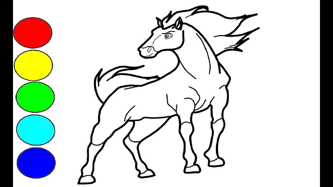 Wie zeichnet man Pferd für Kinder - Zeichnen und Färben, Zeichnen Pferd