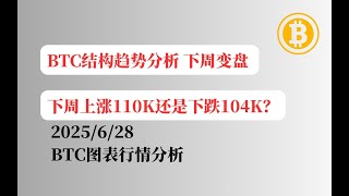 BTC结构趋势分析 下周变盘？丨下周上涨110K还是下跌104K？丨看懂结构 看懂未来