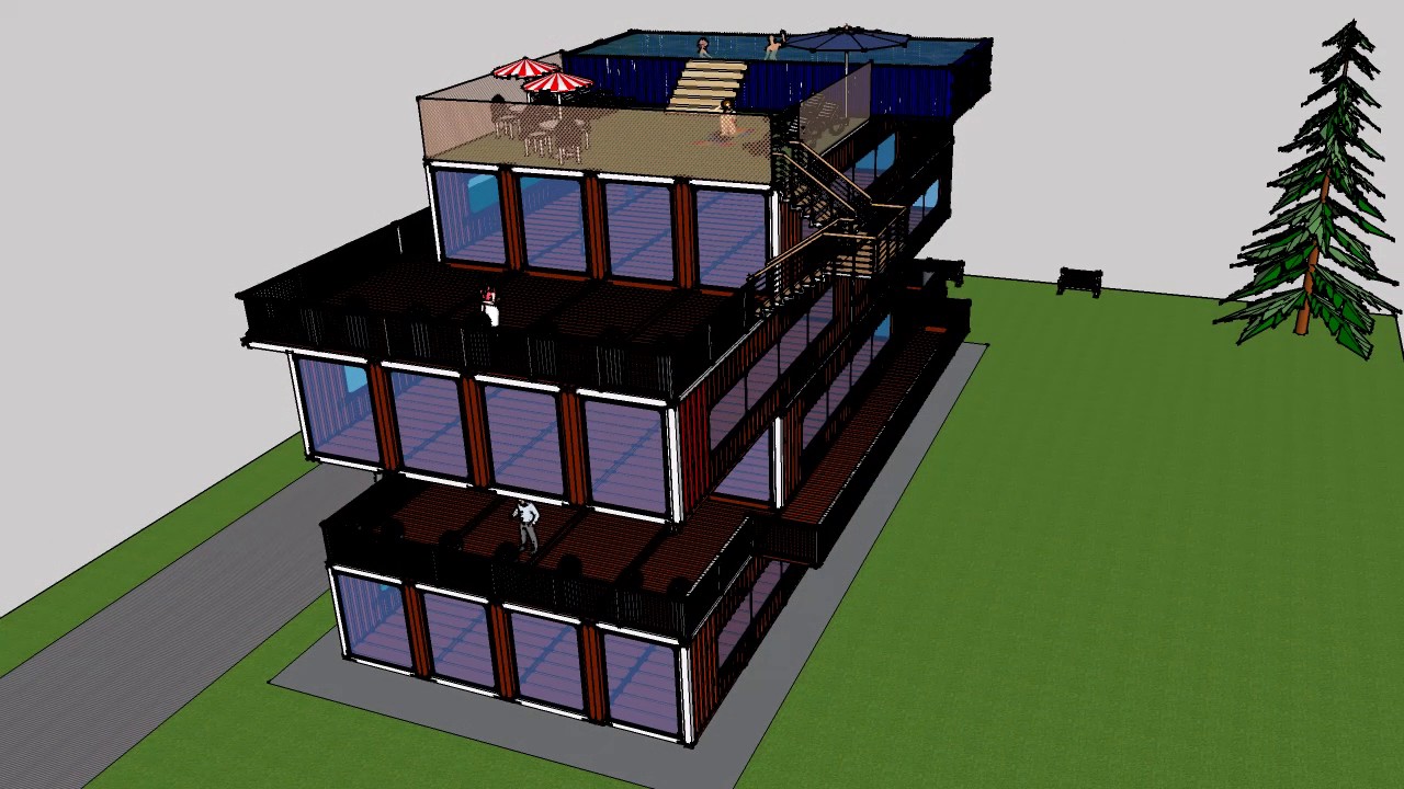 Ville palazzine container, container vetrati, abitativi  hotel uffici