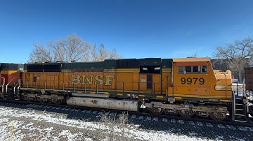 BNSF #9045 leads a NB empty coal train with 2 DP units and a nice weathered H2 Mac!!!