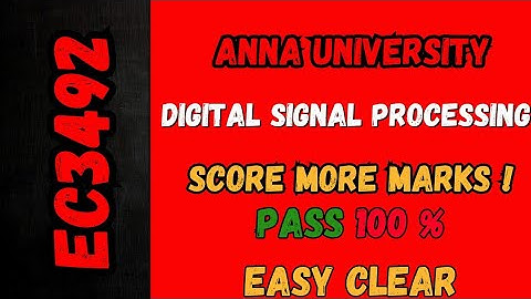 Digital Signal Processing EC3492 important questions 💯 Pass | Score More Marks | Anna University