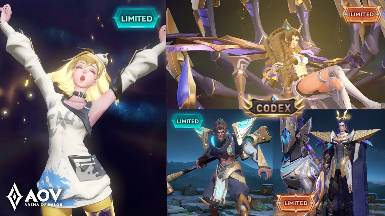 AOV New Skin Codex Xeniel [Valor Pass] Mina, Volkath, Wukong | Rouie Beast Gang: Parrot