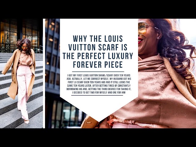 Authentic Louis Vuitton LV Monogram Shine Scarf Shawl Review Unboxing Beige  Buy 