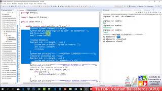 array y matrices en JAVA EJEMPLOS PRACTICA PARTE 5/7 IITA