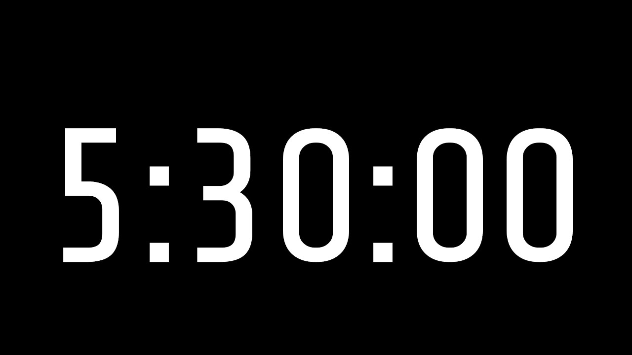 5h 30m Timer – 330 Minute Countdown | Deep Work, Study Timer, Dark Screen, Workout Timer, No Music