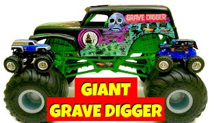 MONSTER JAM | MONSTER TRUCK | GRAVE DIGGER | GIANT Monster Truck | TOY HAULER | BIG TRUCKS | Unbox