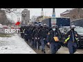 USA: Law enforcement and National Guard step up security in Lansing ahead of protests