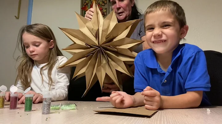 Making a star from brown paper bags