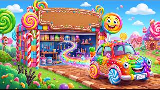 Magic Lollipop Garage! 🍭🏎️ Rainbow Candy Car Transformation! Funny 3D Cars Cartoon for Kids screenshot 5