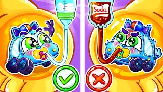 Healthy Food Vs Junk Food For Baby🤩👶Pregnant Mommy Food🚓🚌🚗🚑+More Nursery Rhymes by AnimalCars