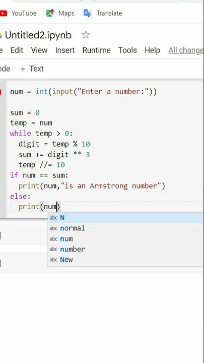 Armstrong number tutorial in python 💯🧠 | How to find Armstrong number ...