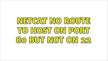 netcat no route to host on port 80 but not on 22