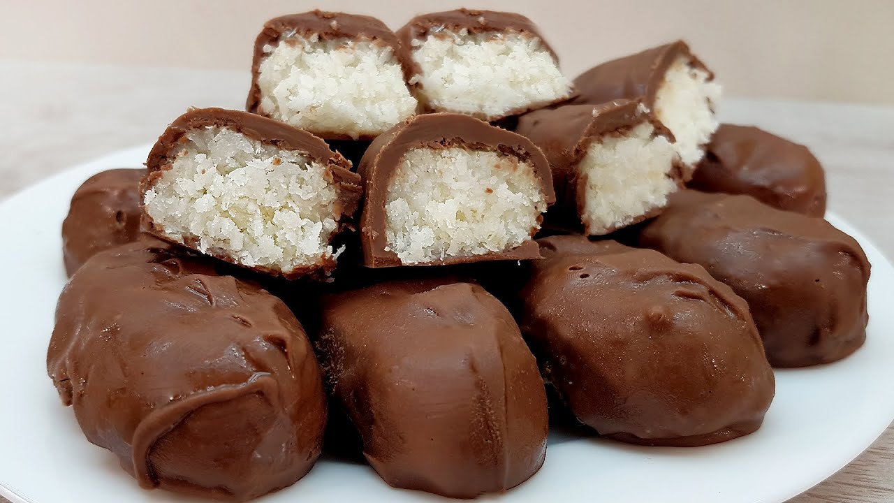 Hausgemachte KopfgeldBar für Kinder Wie man eine Kokos-Schokoriegel ...