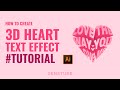 How to make a 3d heart text effect  adobe illustrator tutorial